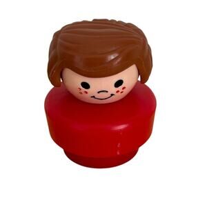 Vintage 1990 Fisher Price Little People Chunky Girl Red
